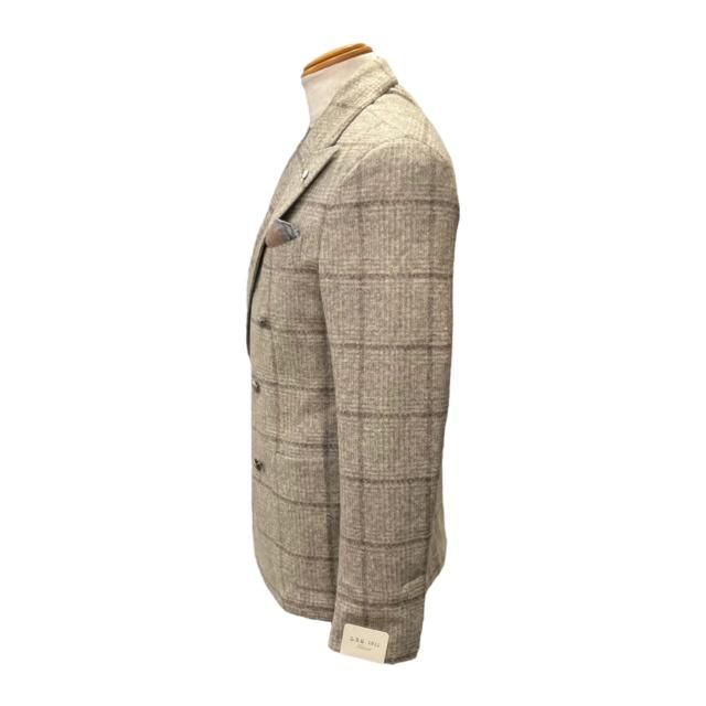 L.B.M. 1911 【エルビーエム1911】 ”Dandy Jacket 2813 Regular”  ウールジャージー・ウィンドウペーン・テーラードジャケット （Grey Beige） - IL MARE ONLINE STORE ｜ イル・マーレ  オンラインストア