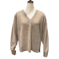 SUNCOO Serie 【サンクー】 ”Pull Peric” リラックスフィット・Vネック・プルオーバー（Taupe）<img class='new_mark_img2' src='https://img.shop-pro.jp/img/new/icons20.gif' style='border:none;display:inline;margin:0px;padding:0px;width:auto;' />