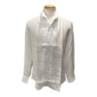 Massimo d'Augusto 【マッシモ・ダウグスト】 ”MAX 6” リネン・ワンピースカラー・ボタンダウンシャツ （001 White）