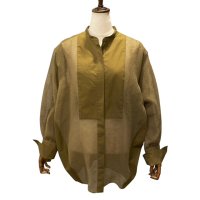 Cabana 【カバナ】 ”Mesh Shirt” ポプリン×オーガンジー・ビブヨークシャツ（Camel）