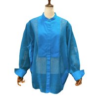 Cabana 【カバナ】 ”Mesh Shirt” ポプリン×オーガンジー・ビブヨークシャツ（Blue）