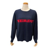 Jumper1234 【ジャンパー1234】 ”MERDE CREW” カシミア・インターシャ・クルーネック（Navy/Red）<img class='new_mark_img2' src='https://img.shop-pro.jp/img/new/icons20.gif' style='border:none;display:inline;margin:0px;padding:0px;width:auto;' />