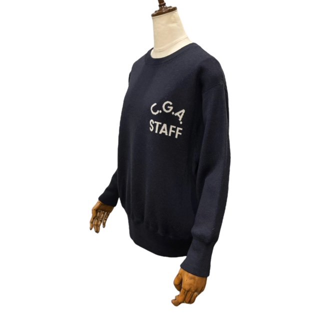 St.Johns 3rd club 【セント・ジョンズ・サードクラブ】 C.G.A P/O  インターシャ・レタード・ニットプルオーバー（Navy/Off White） - IL MARE ONLINE STORE ｜ イル・マーレ  オンラインストア