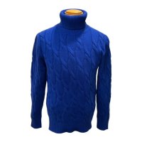 BAFY 【バフィ】 Sustaina WOOL Super100's ケーブル編タートルネック（Royal Blue）<img class='new_mark_img2' src='https://img.shop-pro.jp/img/new/icons20.gif' style='border:none;display:inline;margin:0px;padding:0px;width:auto;' />