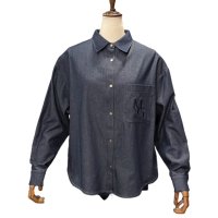 Margaux vintage 【マルゴー・ヴィンテージ】 ”Denim Shirt” ライトオンスデニム・リラックスフィットシャツ （Indigo/Gold）