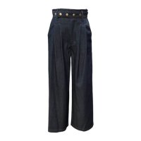 Margaux vintage ڥޥ르ơ Denim High Waist Pants 饤ȥ󥹥ǥ˥ࡦ٥ե磻ɥѥ Indigo/Gold