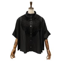 Margaux vintage ڥޥ르ơ Drop Shoulder Lace Shirts ɥ顼졼 Black