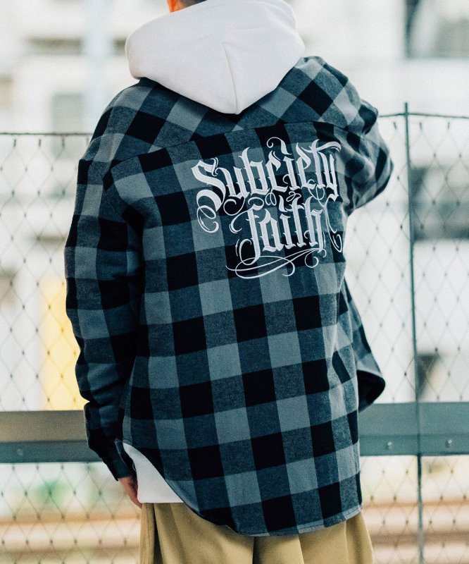 SUBCIETY】(サブサエティ）BUFFALO CHECK SHIRT JKTブロックチェック