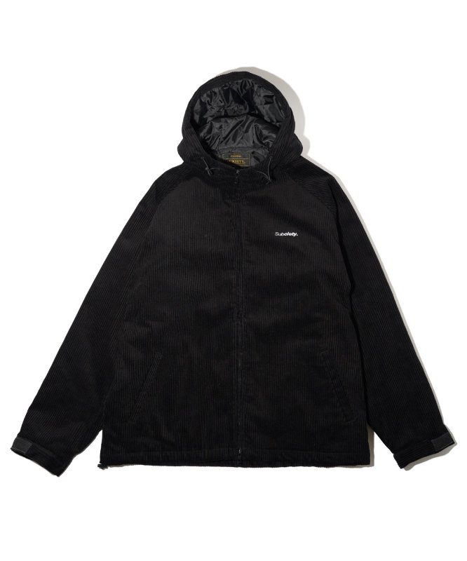 SUBCIETY】コーデュロイフードジャケット | BLACK | 送料無料