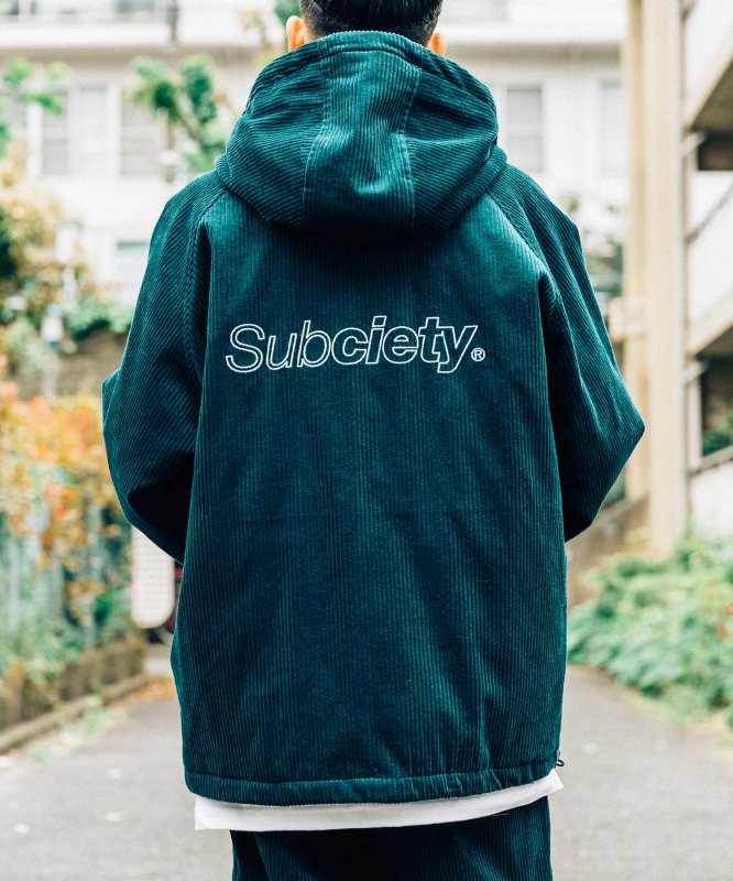 SUBCIETY】(サブサエティ）CORDUROY ZIP HOODY コーデュロイフード