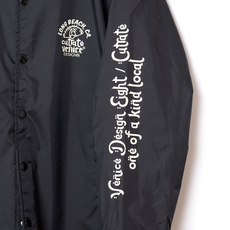 CUT-RATE×VENICE8 COFFEE HOUSE®?】 G.O.D NYLON COACH JACKET BLACK 