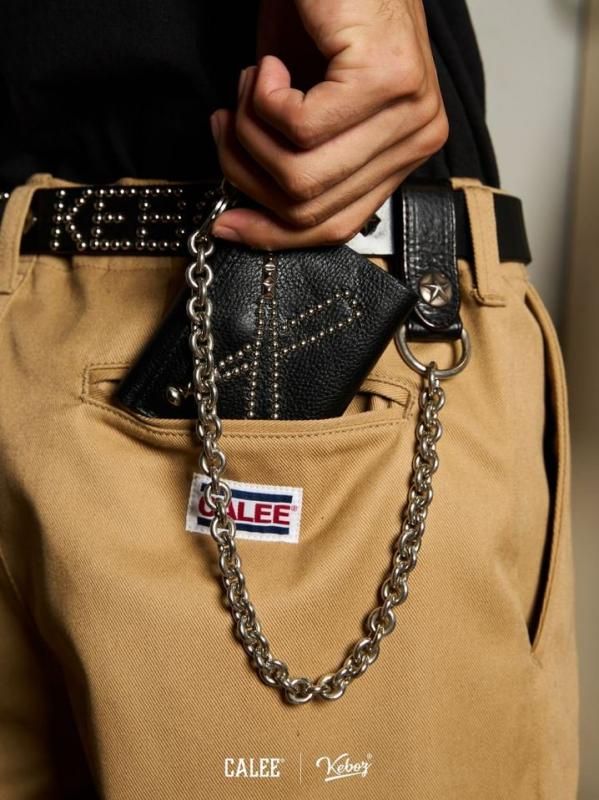 CALEE 「SILVER STAR CONCHO LEATHER WALLET CHAIN」 レザー
