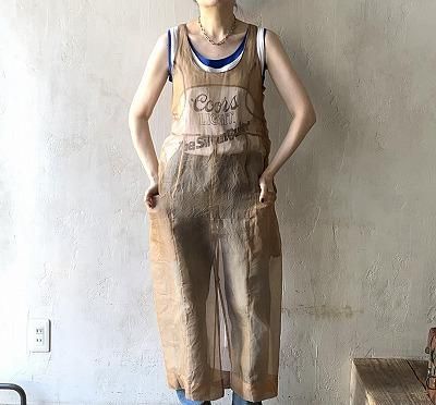 JUN MIKAMI SILK ORGANDY ONE-PEICE col.Beige , DarkBrown