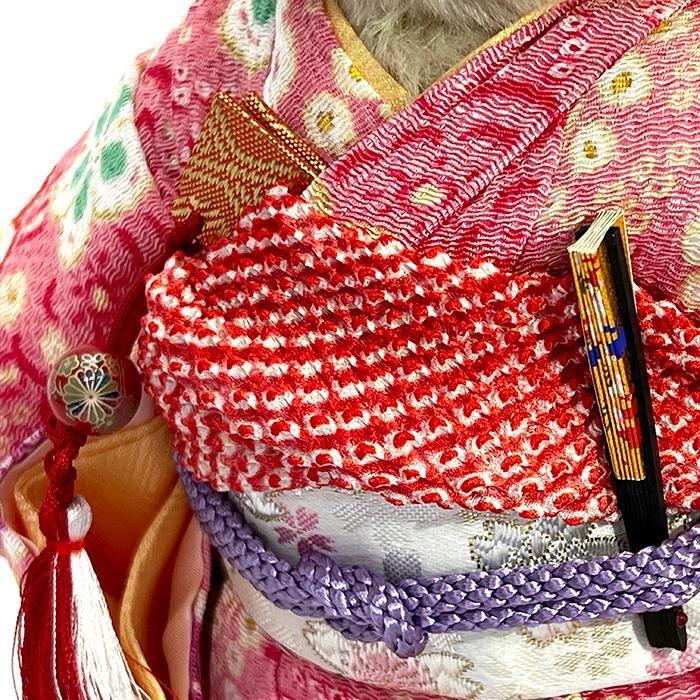 シュタイフ 着物ベア 桃 24cm EAN679063-4
