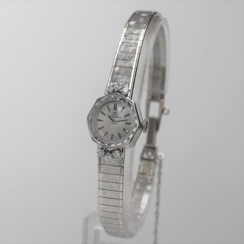 omega オメガ ダイヤ ブレス一体型ウオッチ レディースアンティーク時計