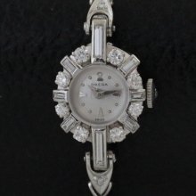 レディース　アンティーク　腕時計　ブレスウォッチ　オメガ　OMEGA ダイヤモンド