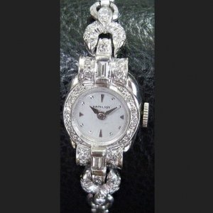ハミルトン　14金　ダイヤモンド　レディースアンティーク腕時計