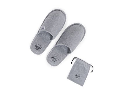 TRAVEL / SLIPPERS - Heather Grey, Navy/Red