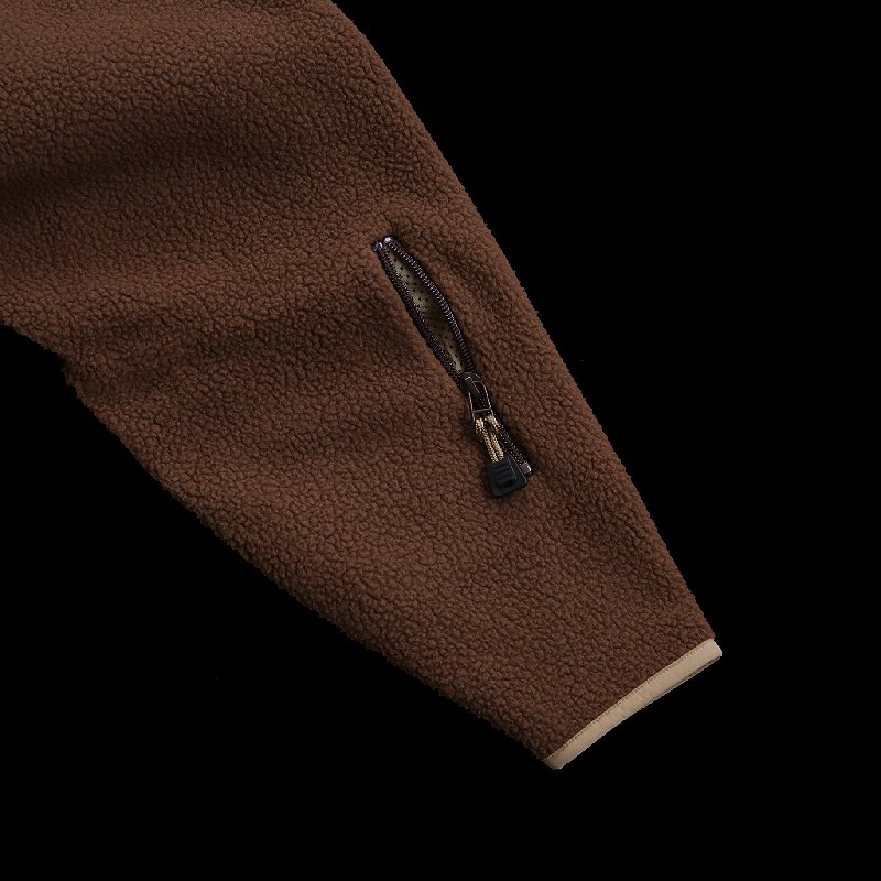 NOROLL [ノーロール] | FLEECE V NECK SWEATER - Brown