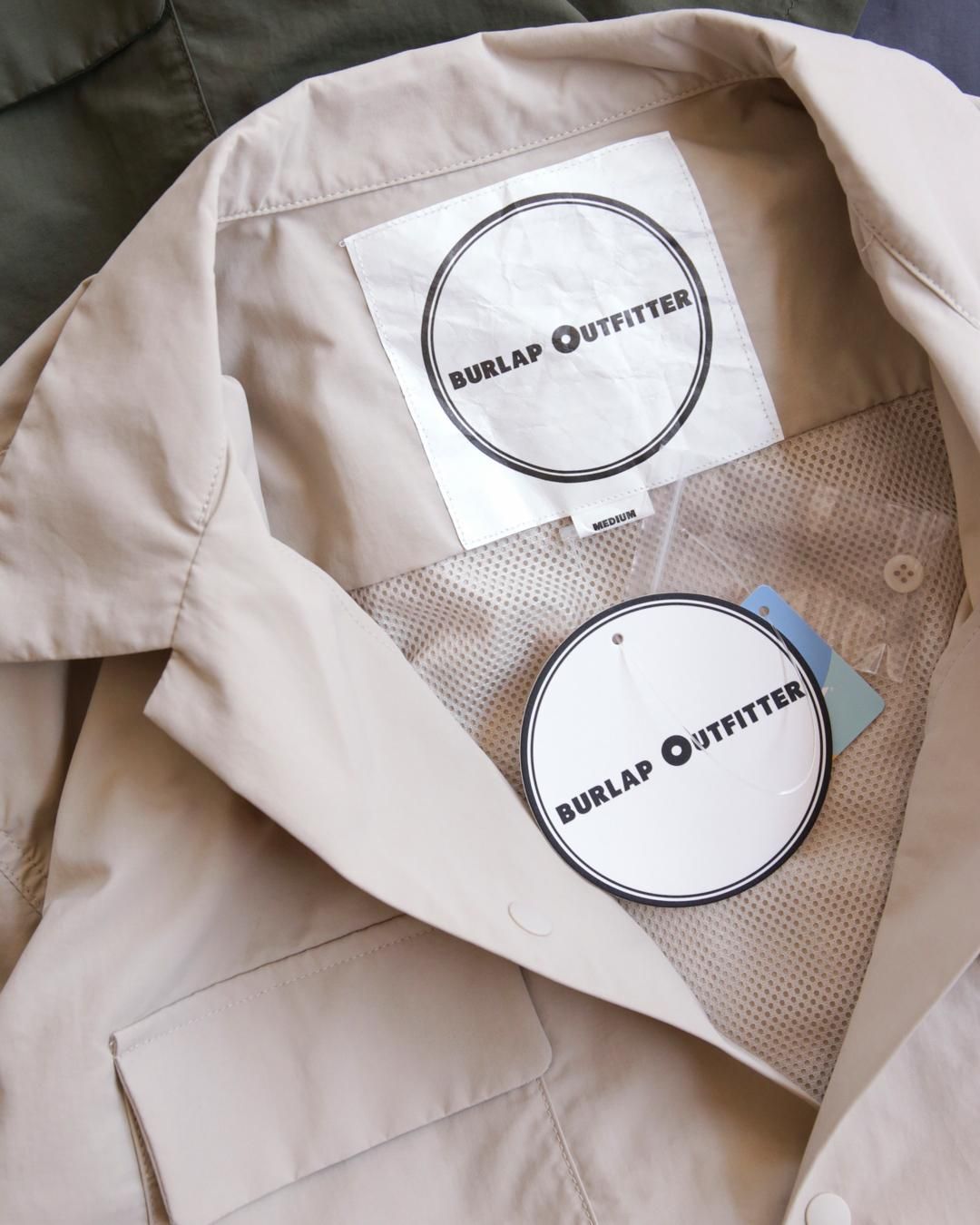 BURLAP OUTFITTER / S/S CAMP SHIRT SOLID - Sand Beige