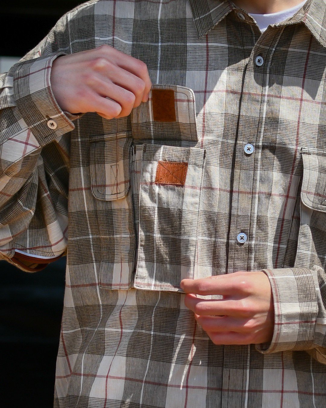 DeMarcoLab[デマルコラボ] | REF.ZIP PLAID SHIRT - Beige