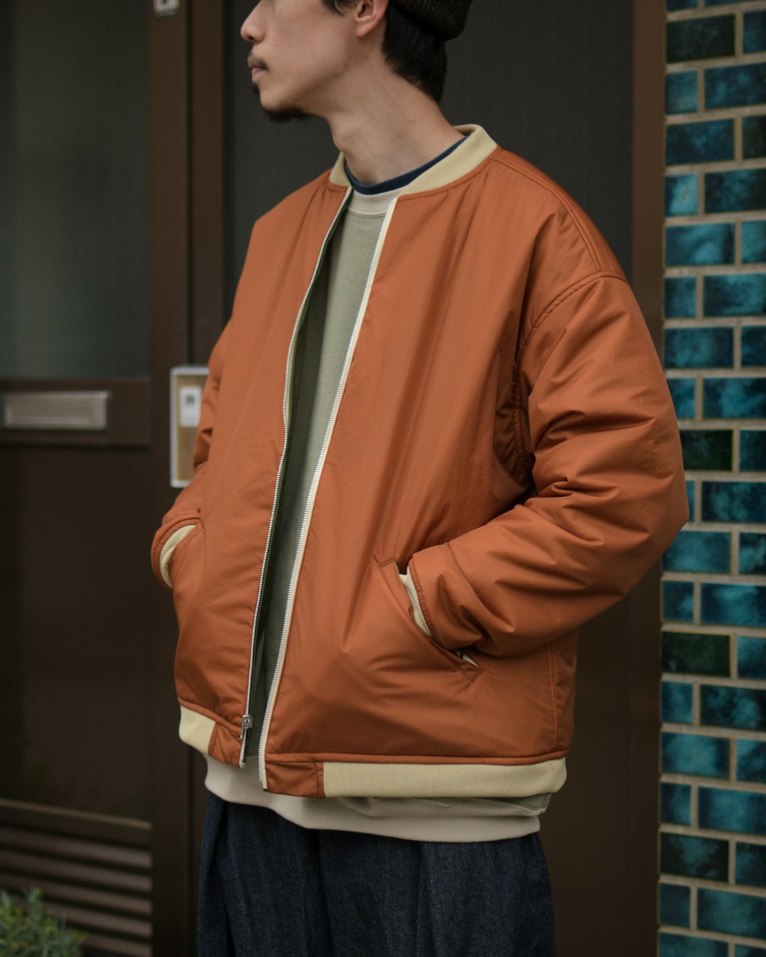 NOROLL [ノーロール] | LIGHT SPACE JACKET - Orange × Olive