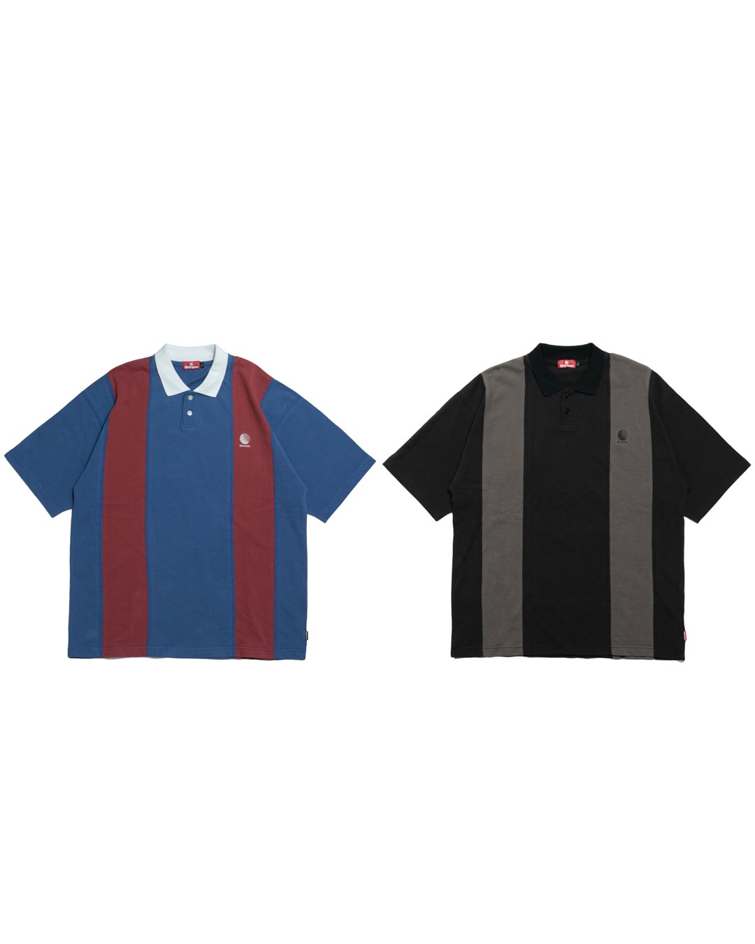 HELLRAZOR Striped Polo Shirt - Black - ポロシャツ