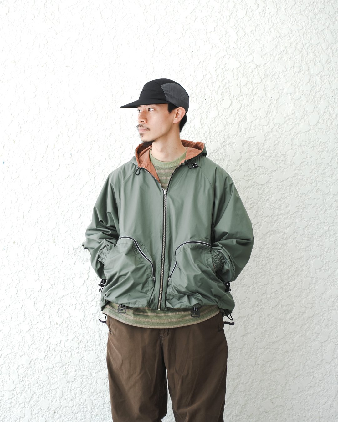 NOROLL [ノーロール] | SWITCH PARKA - Pink × Olive, Blue × Black