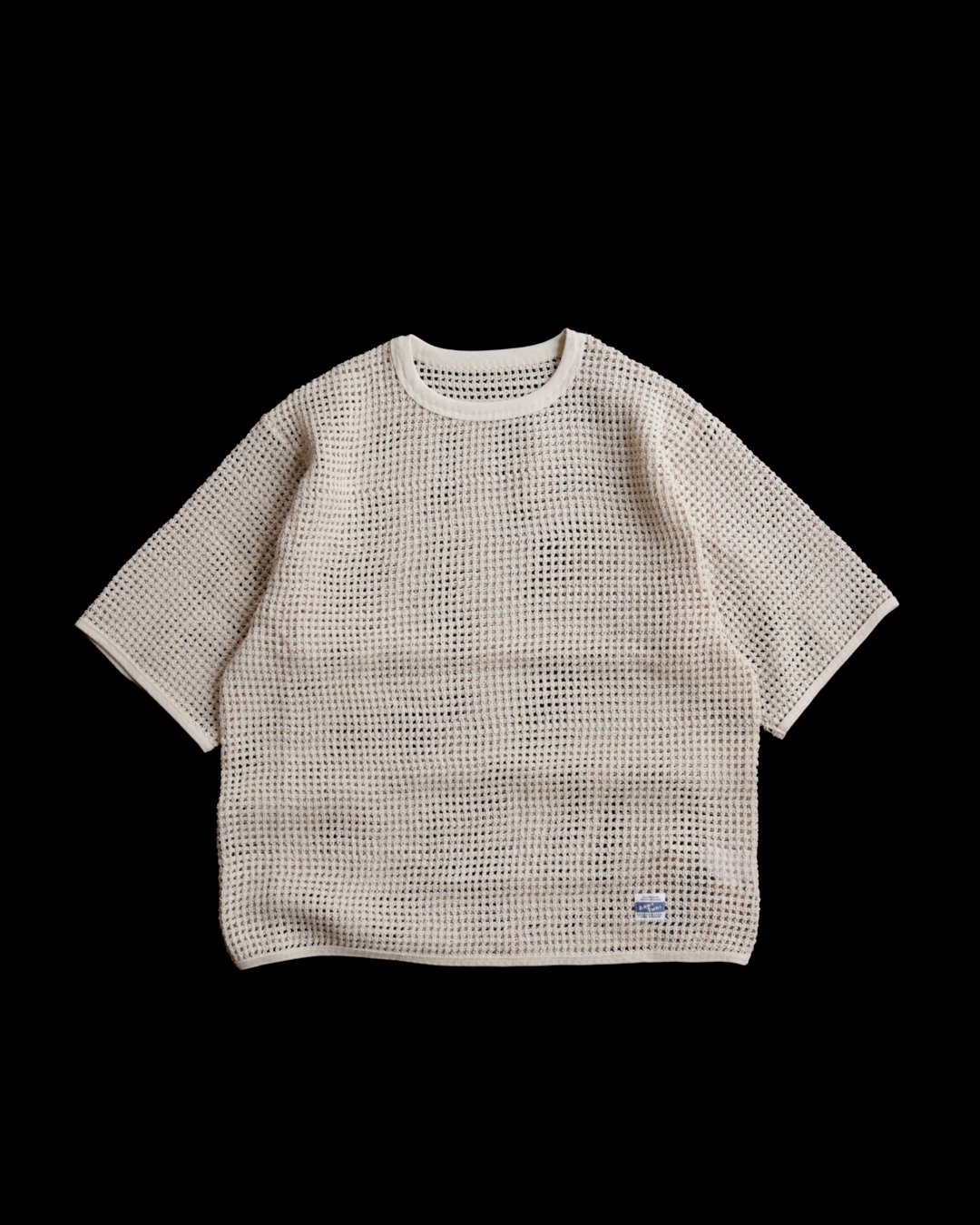 COTTON EMBROIDERY MESH H/S TEE