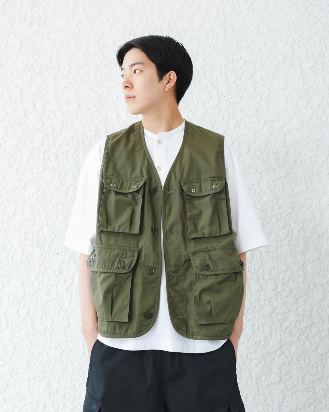 ARMY TWILL[アーミーツイル] | C/P PLAIN AM VEST - Khaki, Black