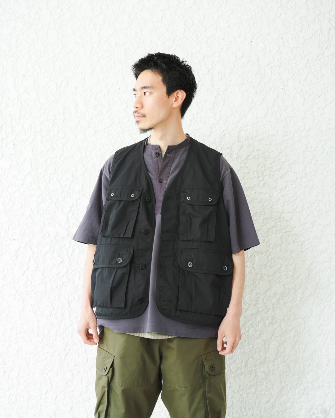 ARMY TWILL[アーミーツイル] | C/P PLAIN AM VEST - Khaki, Black