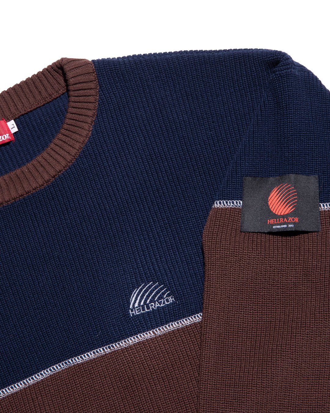 HELLRAZOR[ヘルレイザー] | BIG STRIPE CREW KNIT - G/B, N/B