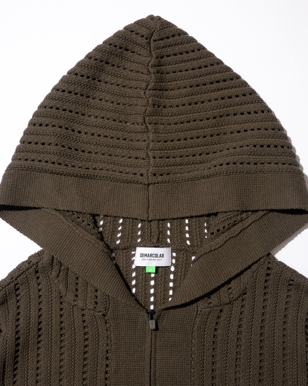 DeMarcoLab[デマルコラボ] | VENT KNIT BAJA HOODIE - Army