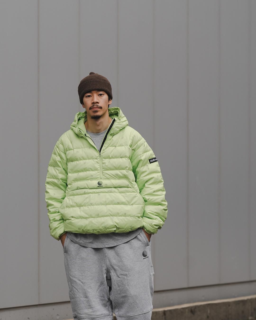 HELLRAZOR [ヘルレイザー] | LOGO PULLOVER HOODED DOWN JACKET - Green