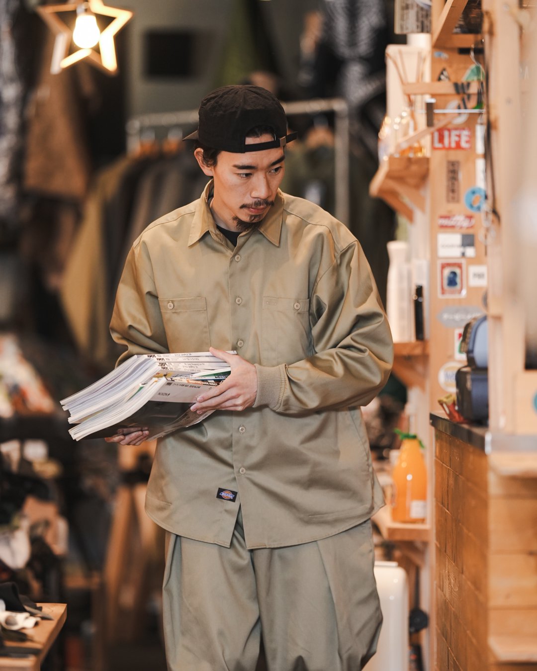 RELAX FIT[リラックスフィット] | RELAXFIT × DICKIES WORKSHIRTS - Khaki