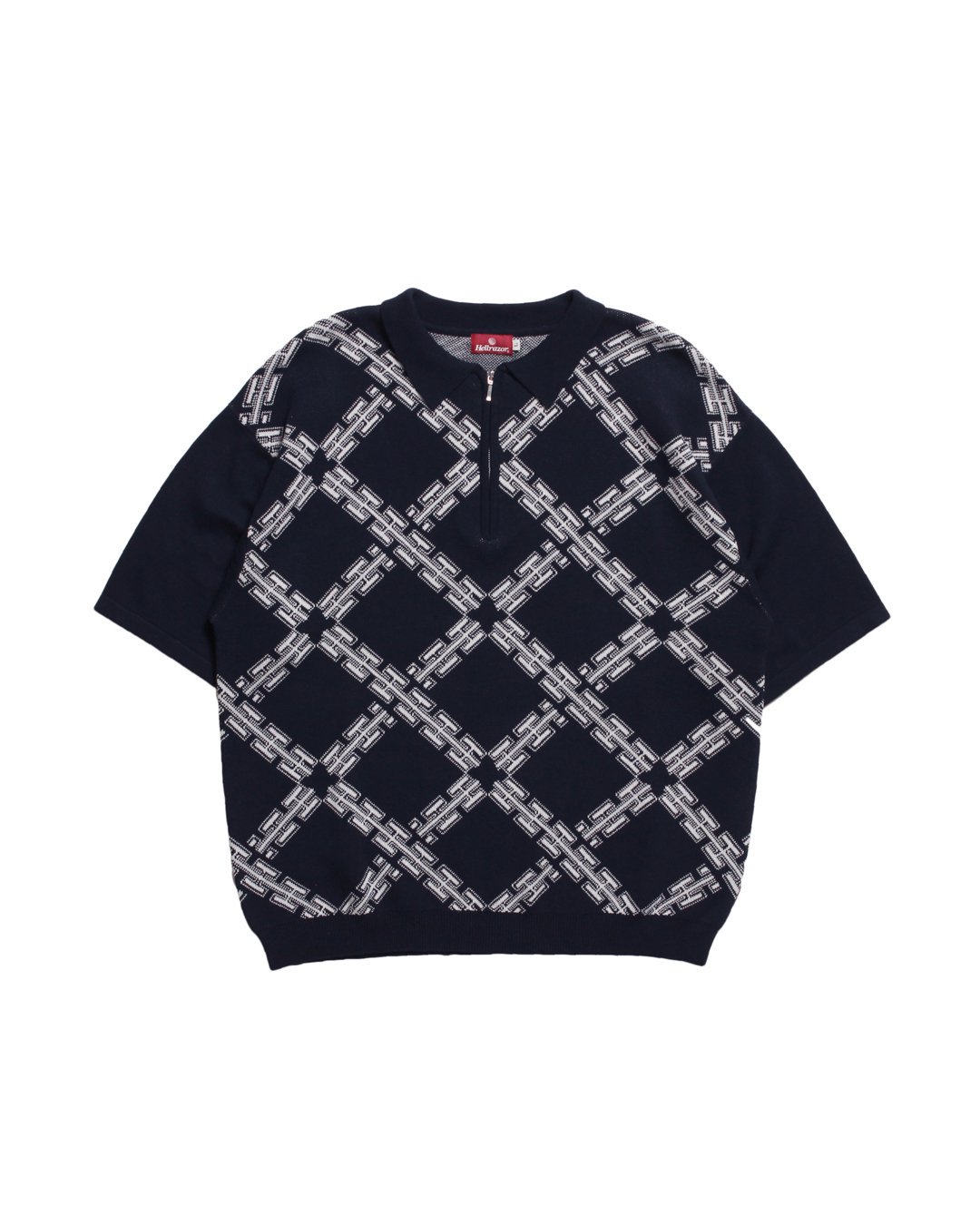 H CHAIN POLO KNIT - Navy