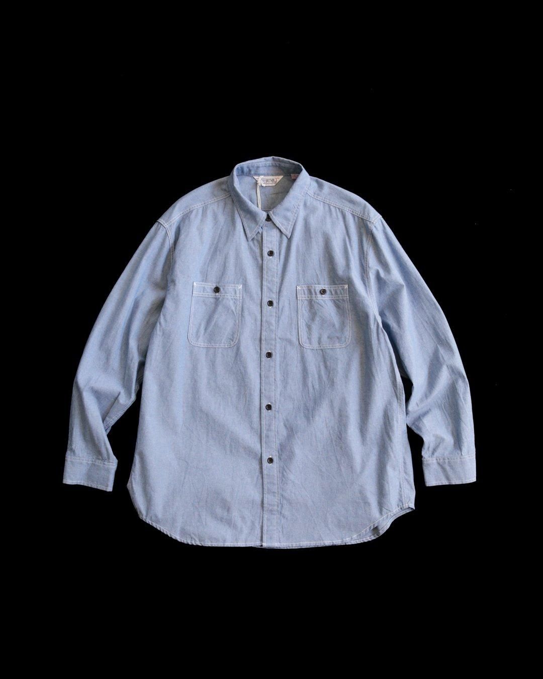 FIVE BROTHER / WORK SHIRTS (WIDE) SHAMBRAY - Bleach, Black