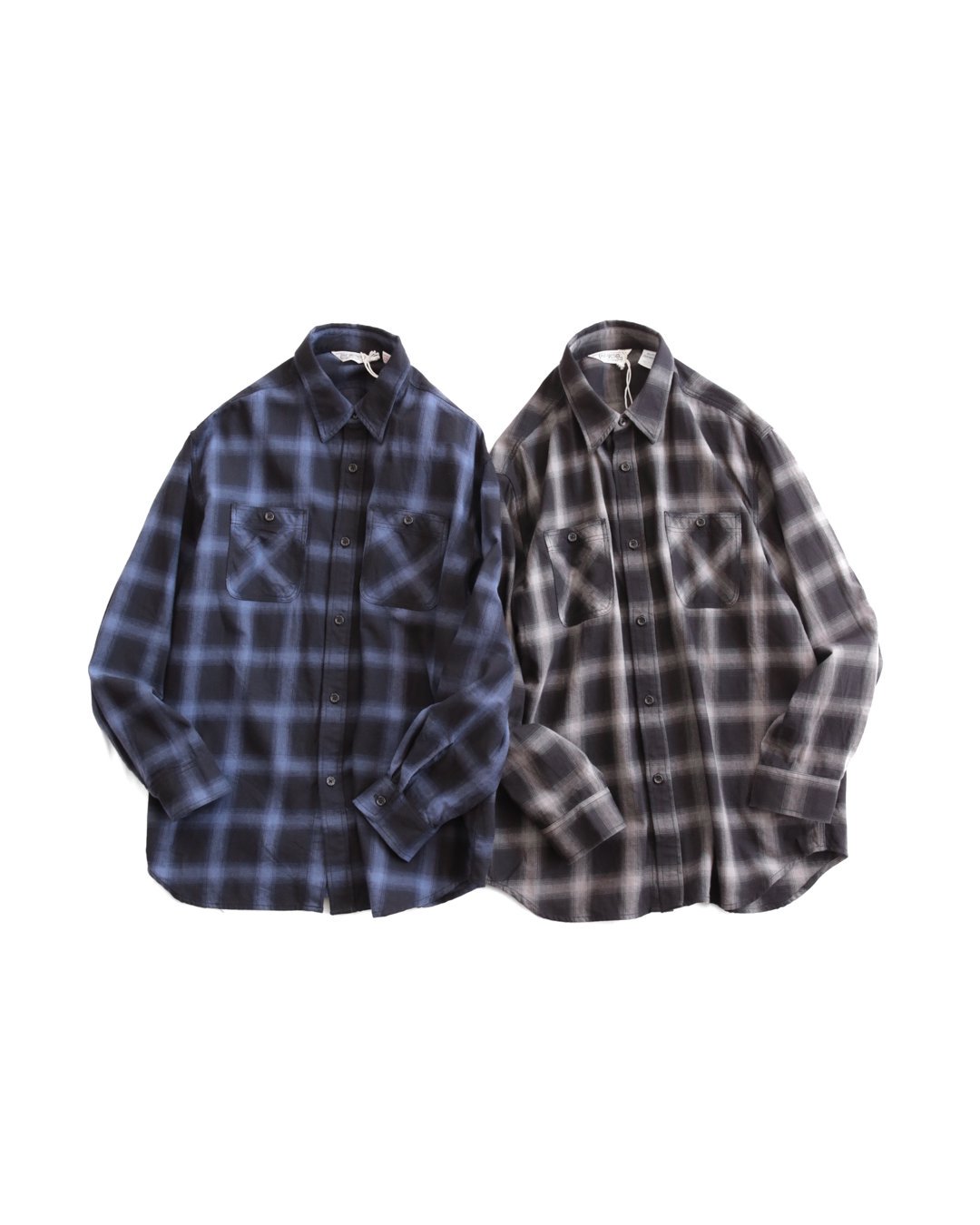 FIVE BROTHER / WORK SHIRTS [WIDE] OMBRE - Blue, Black