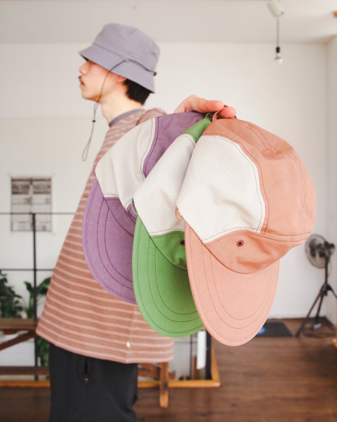 NOROLL [ノーロール] | HONK MESH CAP - Cocoa, Green, Violet