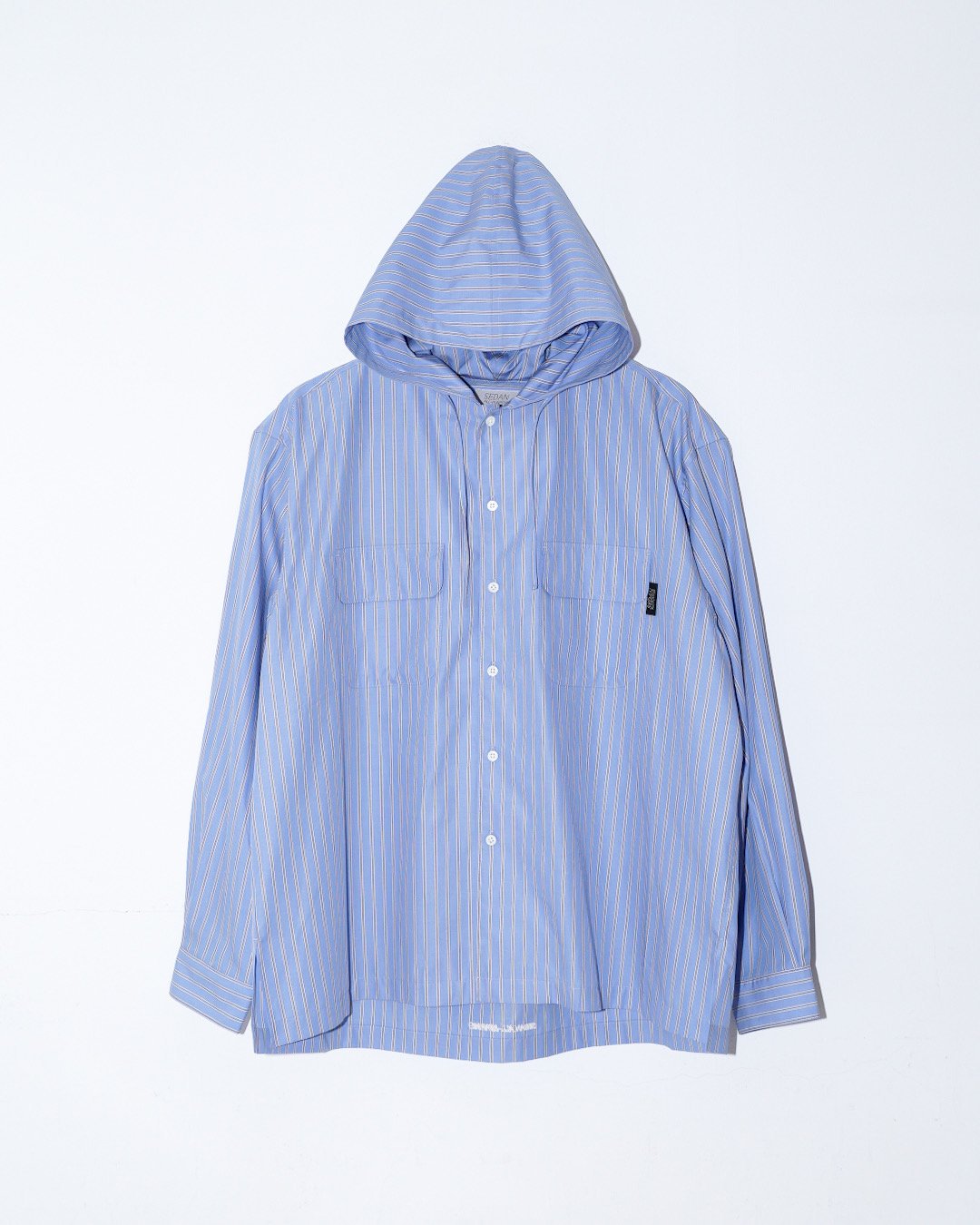 SEDAN ALL-PURPOSE[セダンオールパーパス] | STRIPED HOODED SHIRT - Mint Stripe, Blue  Stripe