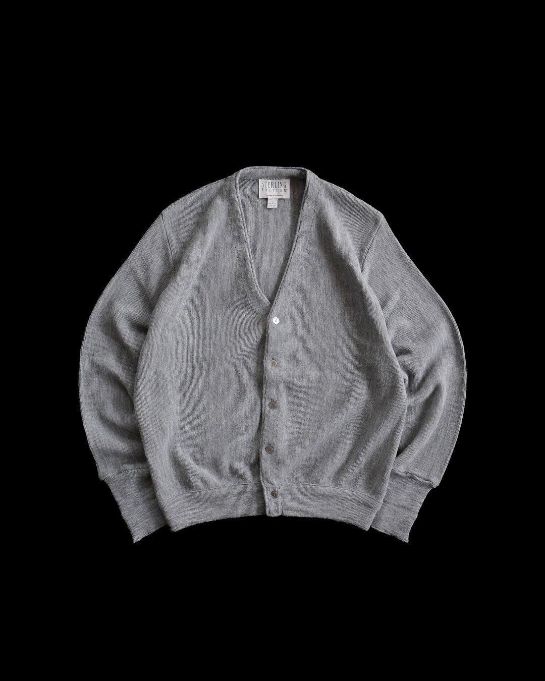 London Fog Cardigan Sweater Made in USA Knit Full Zip Sz XL