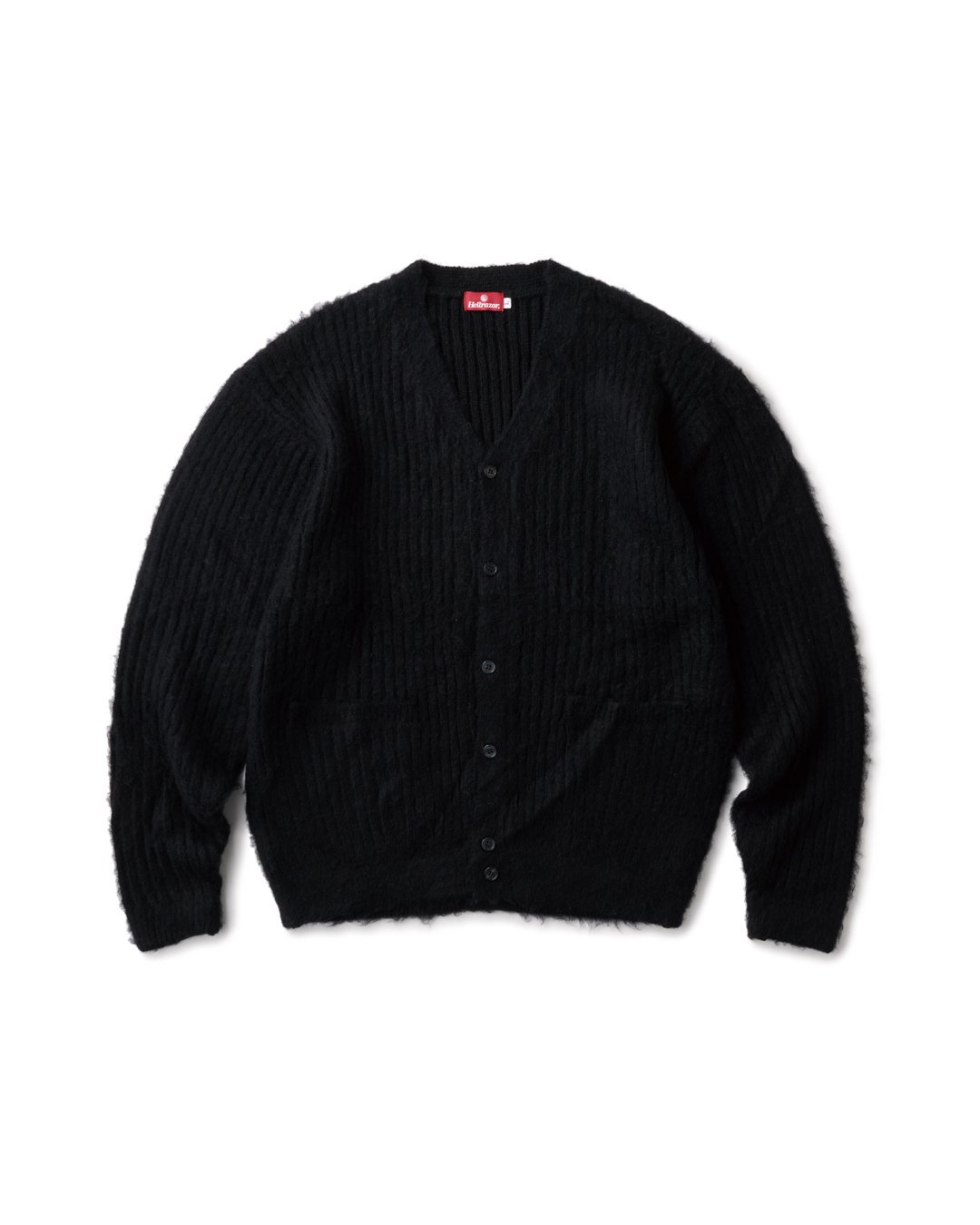 HELLRAZORMOHAIR RIBKNIT CARDIGAN