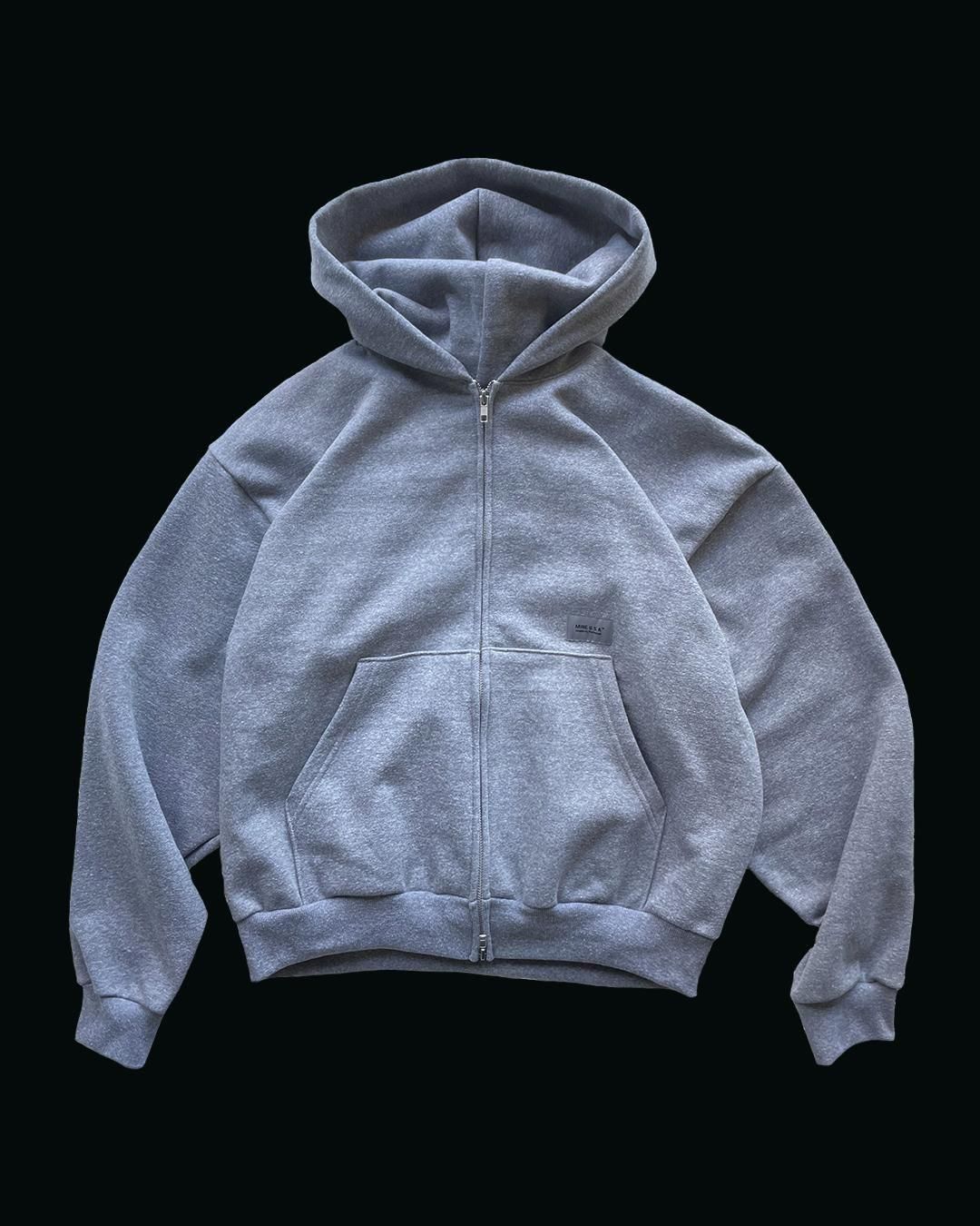 MINE[マイン] 2025 AUTUMN | DOUBLE ZIP SHORT SWEAT HOODIE - Heather