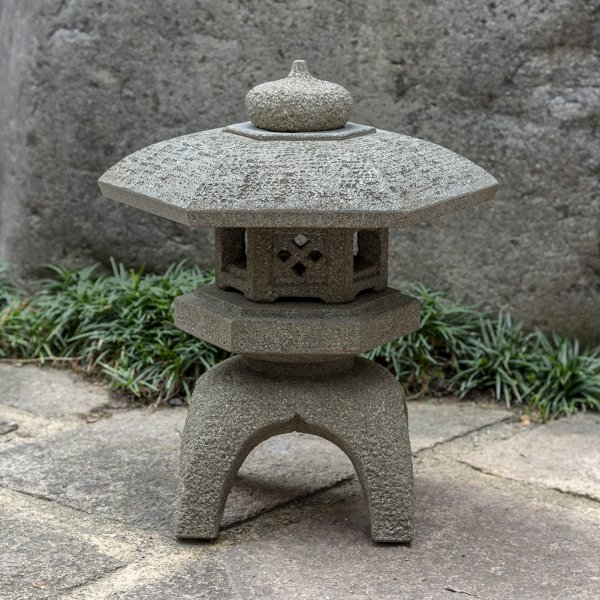 古代六角丸雪見灯篭（１尺）Stone lantern / 来待石