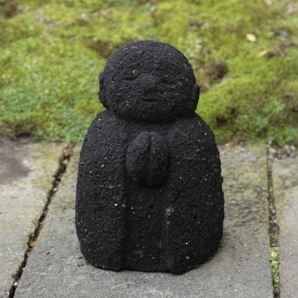 福岡県八女石製、黒いお地蔵様 | Black Jizo Statue Made of