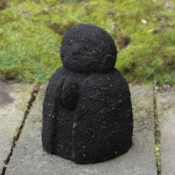 福岡県八女石製、黒いお地蔵様 | Black Jizo Statue Made of