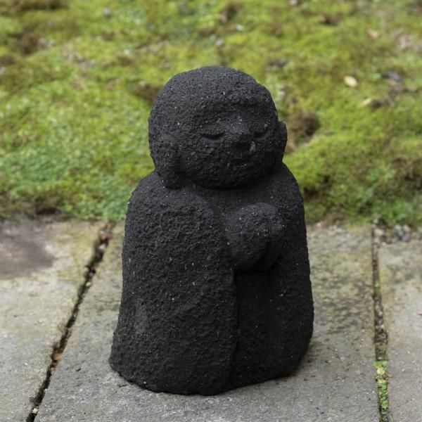 福岡県八女石製、黒いお地蔵様 | Black Jizo Statue Made of Yame