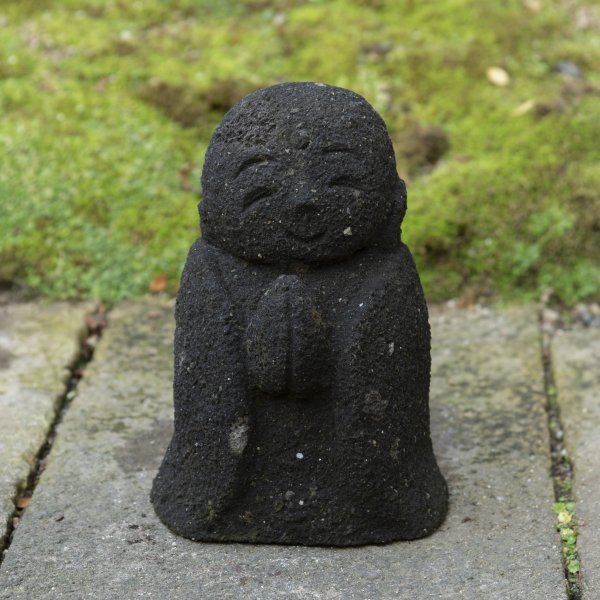 福岡県八女石製、黒いお地蔵様 | Black Jizo Statue Made of Yame Stone, Fukuoka, Japan