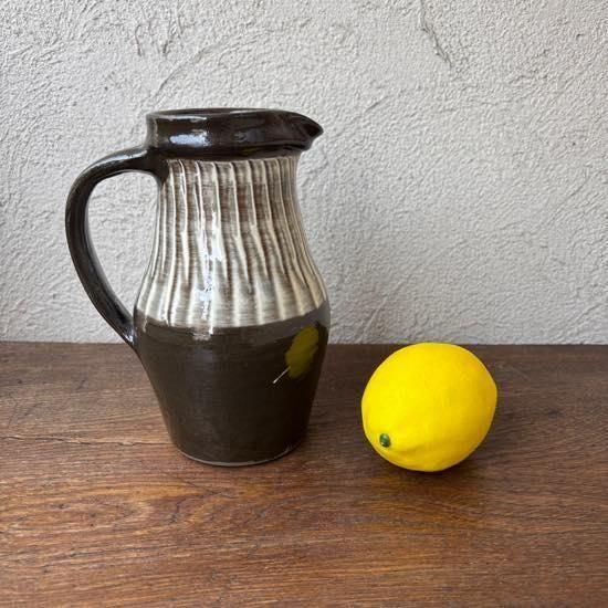 小鹿田焼　緑釉ピッチャー　水差し　小石原焼　民藝陶　骨董品　陶印あり 小鹿田焼 緑釉ピッチャー 水差し 小石原焼 民藝陶 骨董品 陶印