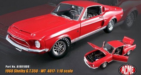 ACME A1801808 1/18 シェルビー GT350 1968 WT カラーコード 4017 - ミニチャンプス専門店　【Minichamps  World】